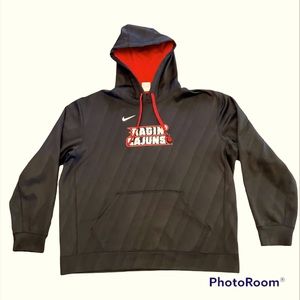 Nike Dri-Fit Red Louisiana Hoody Men's XL Ragin 🌶 Cajuns Football NCAA